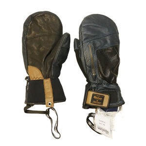 Vintage Swany Sample Leather Zip Detail Mittens Size One Size